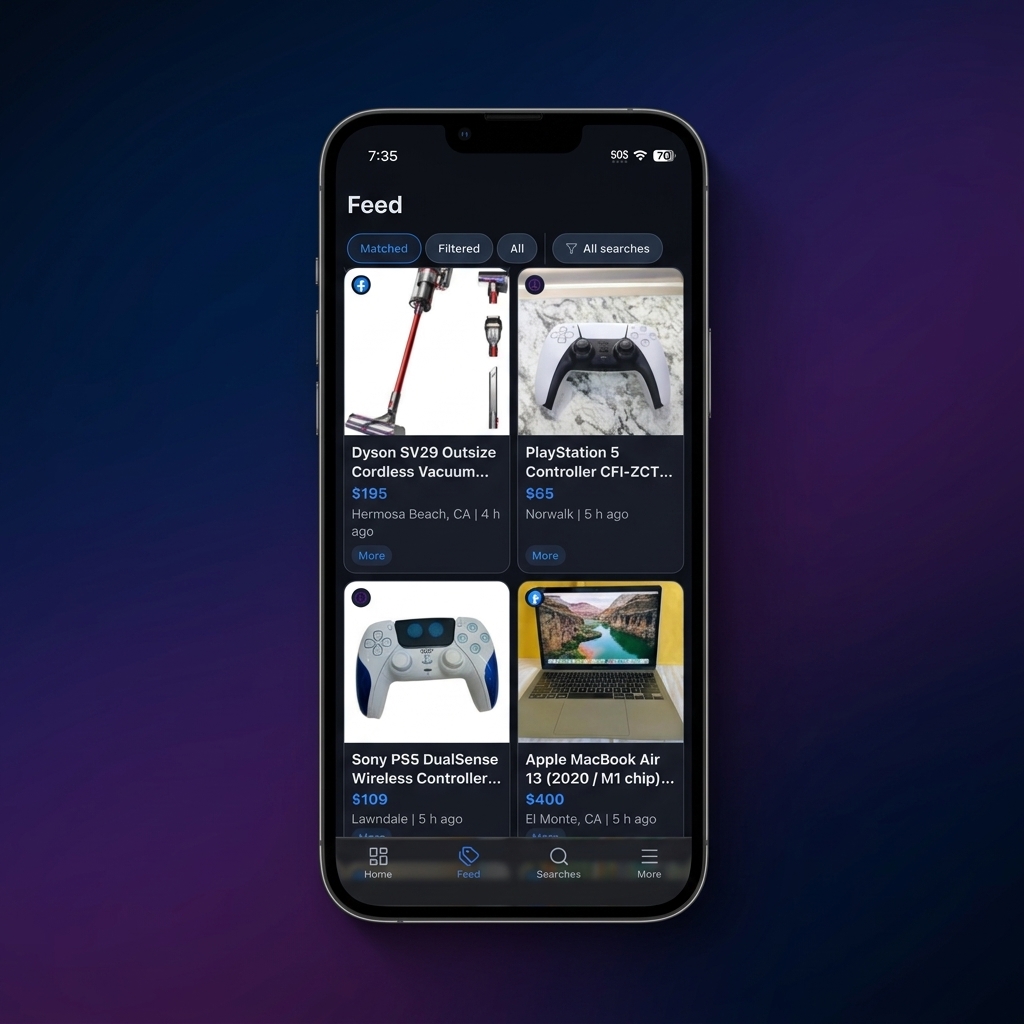 Classifindr alerts feed on mobile